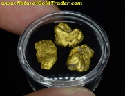 7.31 Grams (3) Alaska Placer Gold Nuggets