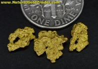1.60 Grams (3) Nevada Placer Gold Nuggets