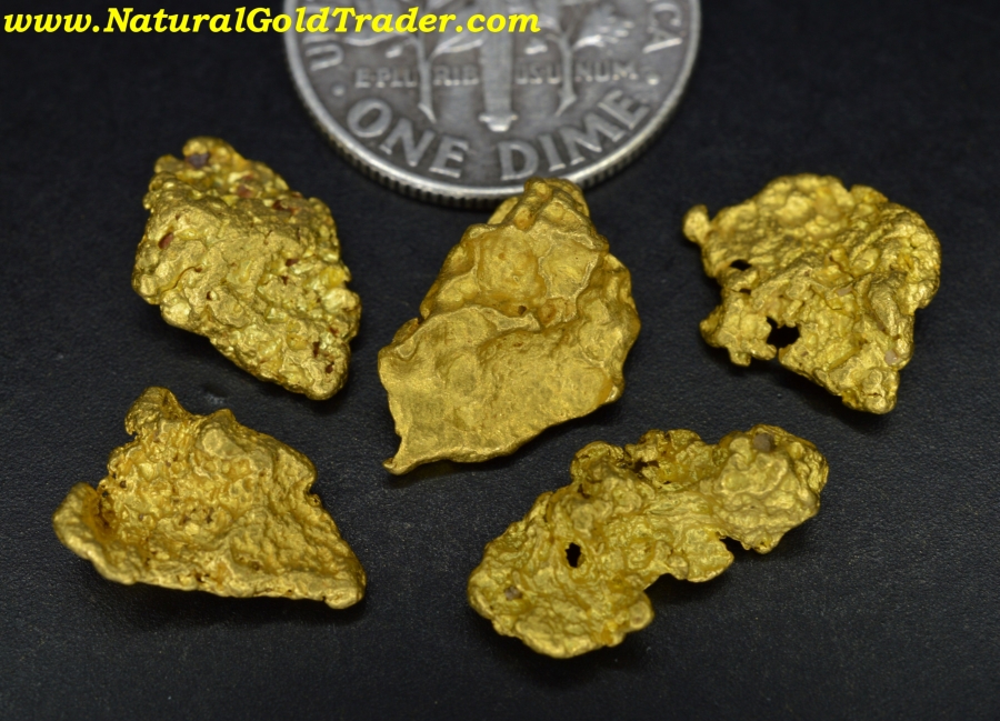 7.91 Grams (5) Victoria Australia Gold Nuggets