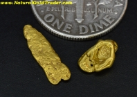 .90 Grams (2) Alaskan Placer Gold Nuggets