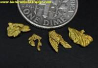 .68 Grams (4) Alaskan Crystallized Gold Nuggets