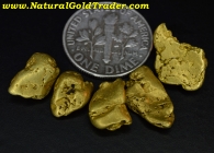 10.37 Grams (5) Yukon Canada Gold Nuggets