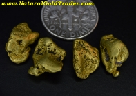 12.17 Grams (4) Canada Placer Gold Nuggets