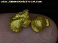 5.07 G. (2) Humboldt Co. Nevada Gold Nuggets