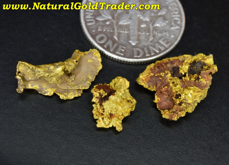 2.71 Grams (3) Latrobe California Gold Specimens