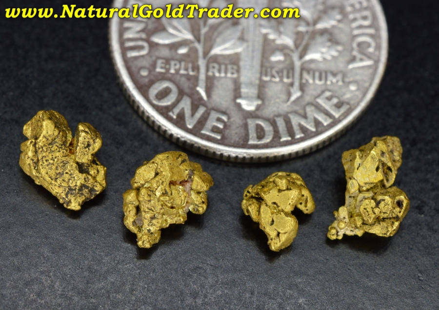 1.76 Grams (4) Chicken Alaskan Gold Specimens