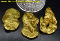7.36 G (3) Yukon Canada Natural Gold Nuggets