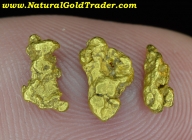 1.20 Grams (3) Natural Arizona Gold Nuggets