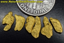 1.89 Grams (6) California Placer Gold Nuggets