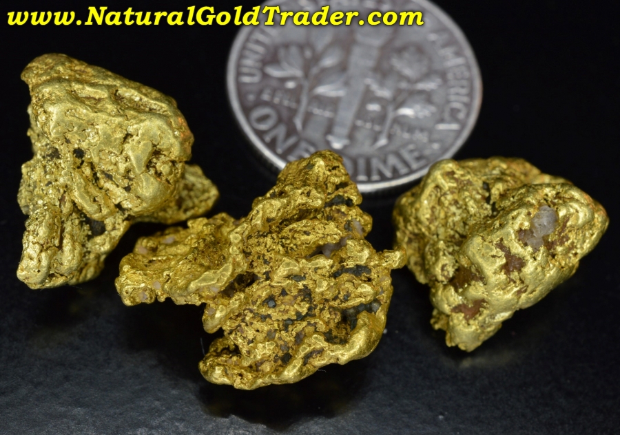 18.91 Grams (3) Alaskan Chunky Gold Nuggets