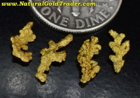 .98 G (4) Montana High-Grade Gold Specimens