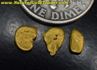 .77 Gm. (3) Plumas CA. Placer Gold Nuggets