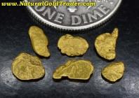 .98 Gm. (6) Plumas Co. California Gold Nuggets