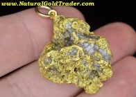 25.42 G Cache Creek AK Gold Nugget Pendant 