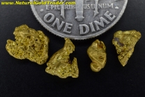 1.59 Grams (4) California Placer Gold Nuggets