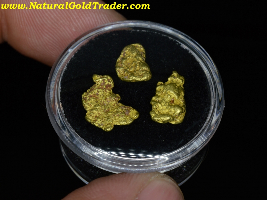 2.13 Grams (3) Warren Idaho Placer Gold Nuggets