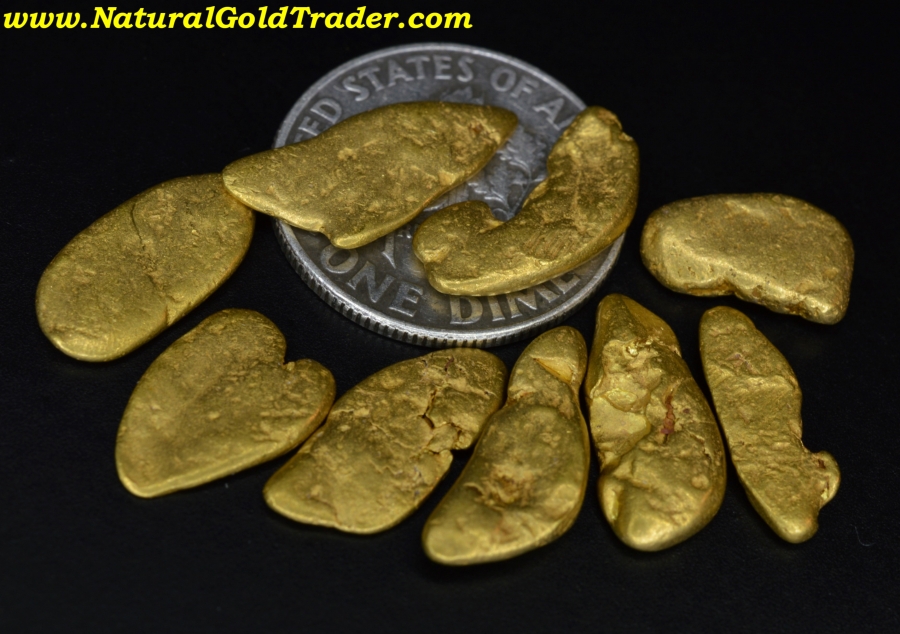 10.71 Grams (9) Murray Idaho Placer Gold Nuggets