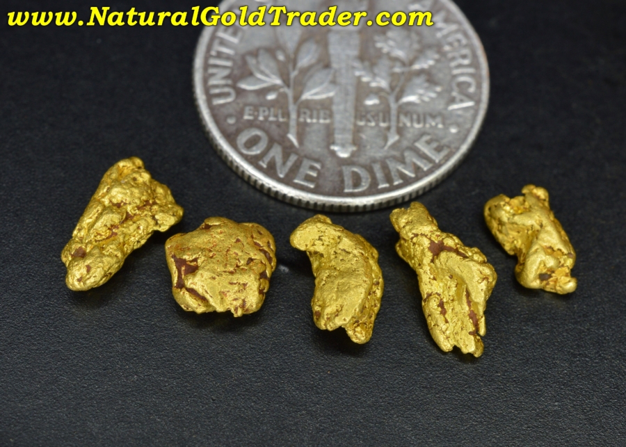 3.21 Grams (5) Coloma California Gold Nuggets
