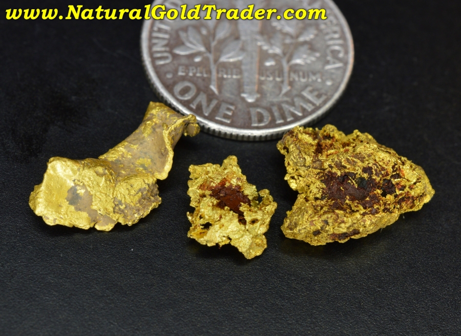 2.71 Grams (3) Latrobe California Gold Specimens
