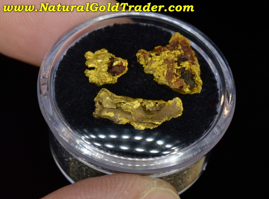 2.71 Grams (3) Latrobe California Gold Specimens