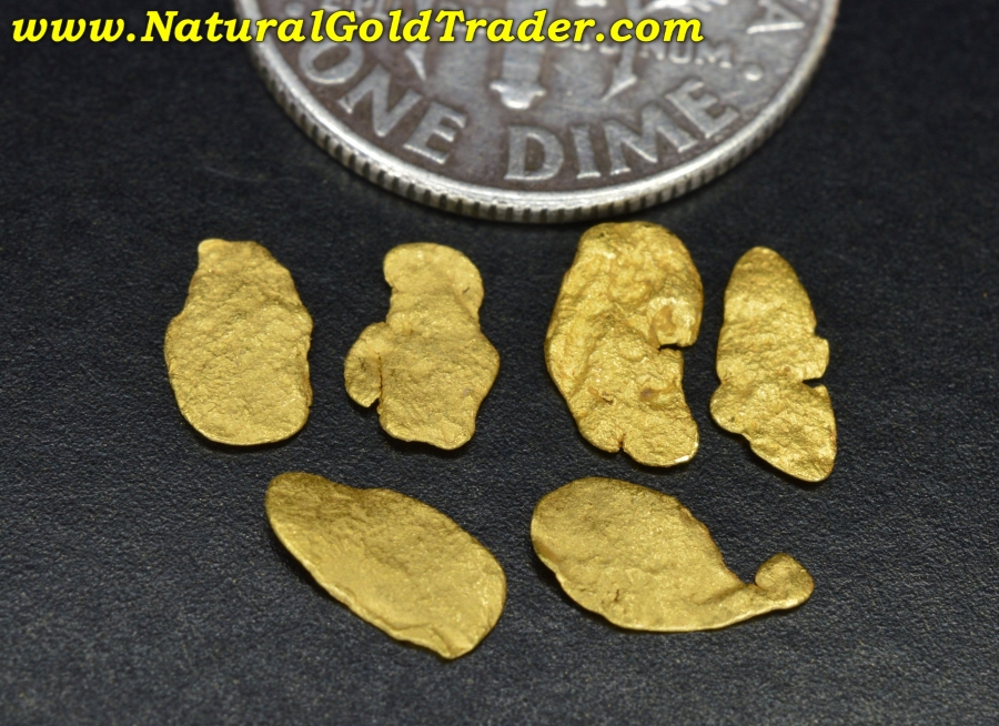 72 Grams (6) Natural Alaskan Large Gold Flakes