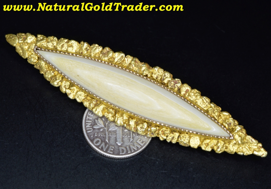 12.45 Gram Nome Alaska Gold Nugget Brooch