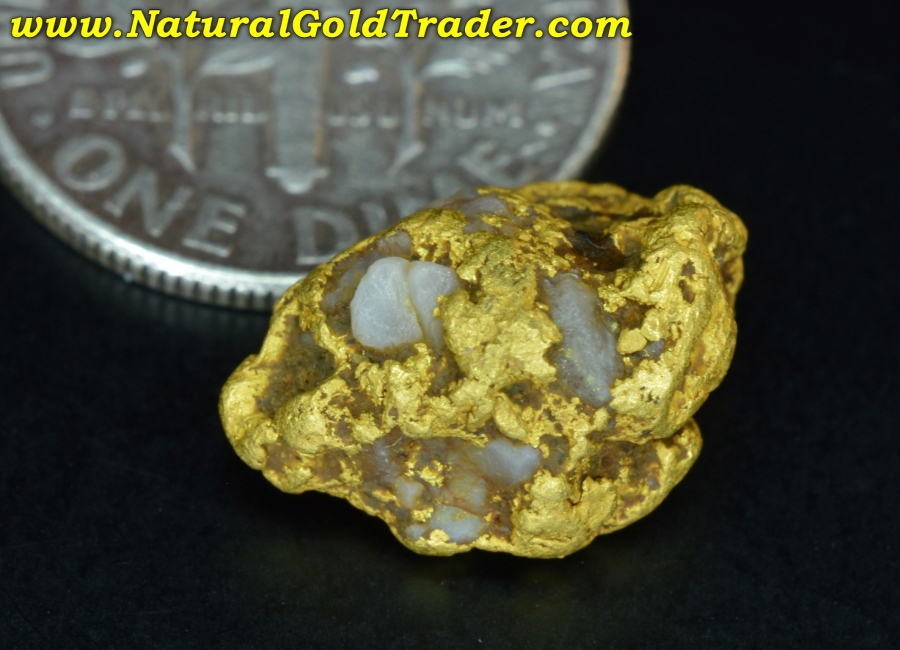 3.59 Gram Yankee Fork Idaho Gold Nugget with Quartz