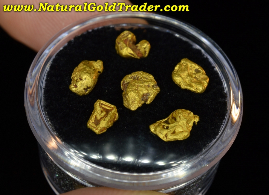 2.62 Grams (6) Coloma California Natural Gold Nuggets