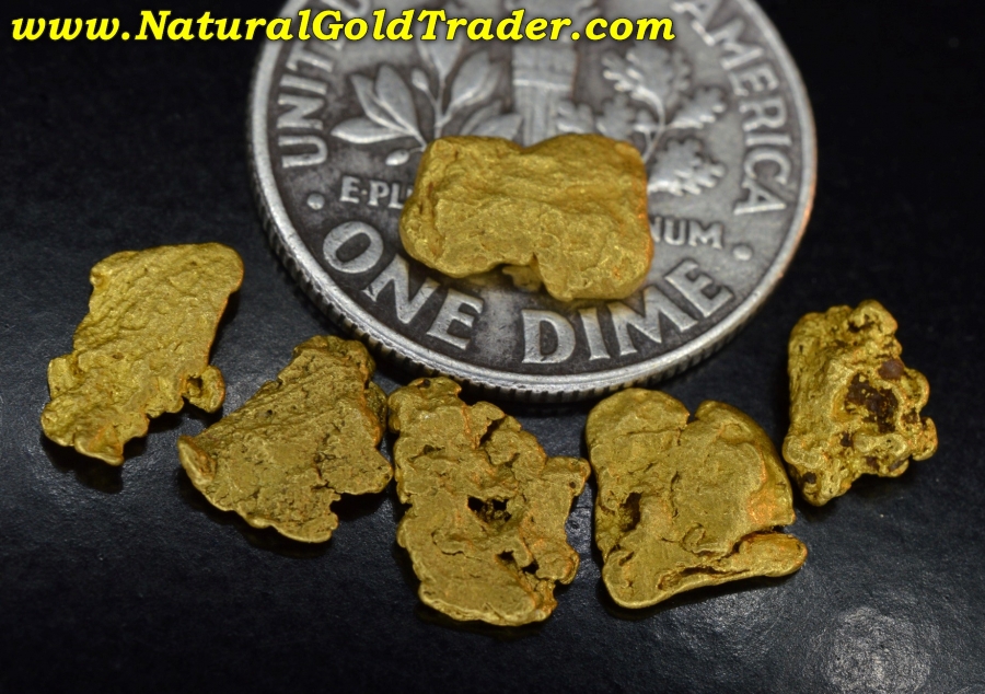 2.44 Grams (6) Goler District California Gold Nuggets