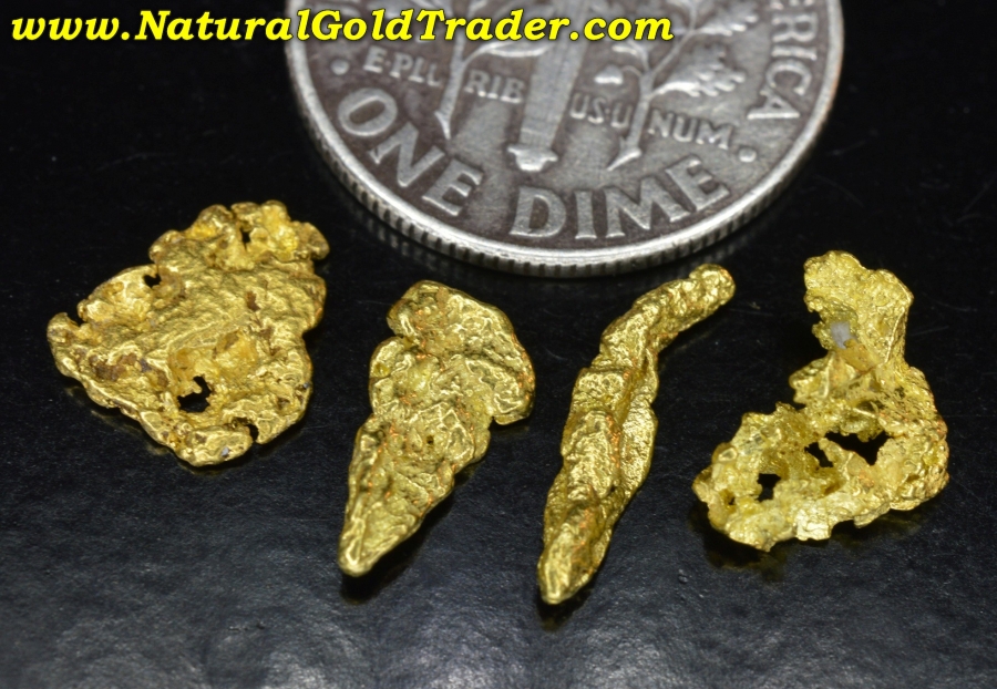 1.59 Grams (4) Alaska Natural Gold Specimens